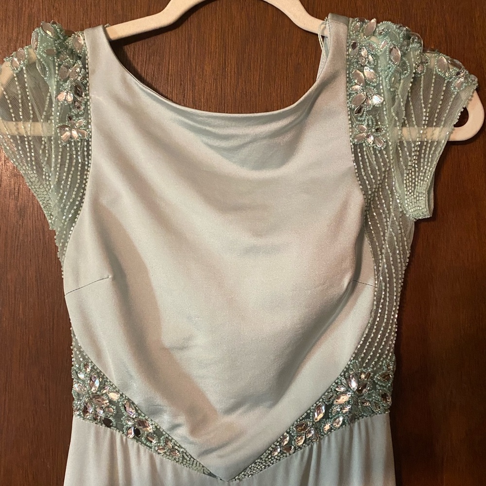 Blue beaded formal dress